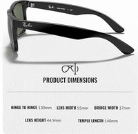 Thumbnail for Ray-Ban RB4165F JUSTIN CLASSIC LOW BRIDGE FIT Square Shape Sunglasses with Official Eyewear Kit
