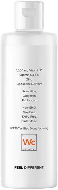 Thumbnail for Codeage Liquid Vitamin C 1000mg, Vitamins D3, E & Zinc, Rose HIPS, Quercetin, Echinacea, Vegan Liposomal Vitamin C Supplement, Non-GMO - 15.22 fl oz