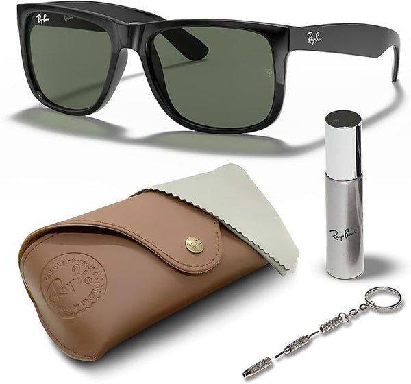 Ray-Ban RB4165F JUSTIN CLASSIC LOW BRIDGE FIT Square Shape Sunglasses with Official Eyewear Kit