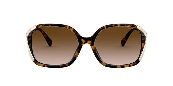 COACH HC8280U Universal Fit Sunglasses, Dark Tortoise/Brown Gradient, 57 mm