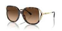 Thumbnail for COACH Women's HC8396U Universal Fit Square Sunglasses, Dark Tortoise/Brown Gradient, 56 mm