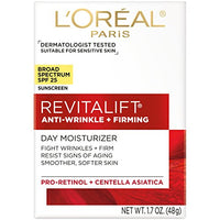 Thumbnail for L'Oréal Paris Revitalift Anti-Wrinkle and Firming Face Moisturizer with SPF 25, Pro-Retinol and Centella Asiatica, Paraben Free, 1.7 oz (Packaging may vary)