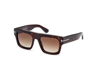 Thumbnail for Tom Ford FAUSTO FT 0711 Dark Havana/Light Brown Shaded 53/20/145 unisex Sunglasses