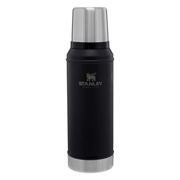 Stanley Classic Legendary Vacuum Bottle 1.0 qt | Wide Mouth with Leakproof Cup Lid | Keep Drinks Hot or Cold | Packable for Travel | Insulated Stainless Steel Thermos | BPA-Free | Matte Black