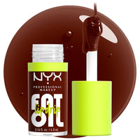 Thumbnail for NYX PROFESSIONAL MAKEUP Fat Oil Lip Drip, Moisturizing Lip Oil Gloss, Vegan Tinted Formula, Up to 12 HR Hydration - Status Update (Rich Chocolate)