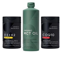 Thumbnail for Sports Research® Vegan Supplements Pack - Vegan D3 + K2 + Organic MCT Oil + CoQ10
