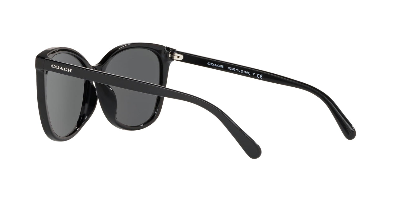 Coach HC8271U Universal Fit Sunglasses, Black/Dark Grey, 57 mm