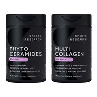Thumbnail for Sports Research® Supplements for Women Pack - Phytoceramides 350mg for Healthy Skin and Hydration + Biotin-Infused Collagen Peptides Complex