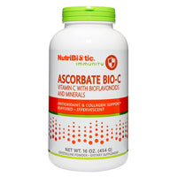 Thumbnail for NutriBiotic - Ascorbate Bio-C, 16 Oz | Effervescent Vitamin C Powder With Lemon Bioflavonoids & Minerals Calcium, Magnesium, Zinc, Selenium & More | Bioavailable Antioxidant & Collagen Support | Vegan
