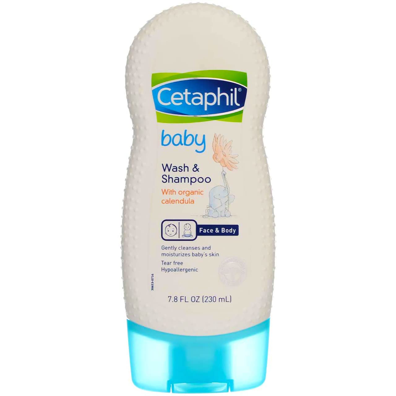 Cetaphil Baby - Wash & Shampoo - with Organic Calendula - Net Wt. 7.8 FL OZ (230 mL) Per Bottle - Pack of 2 Bottles (Packaging/Designs Vary)