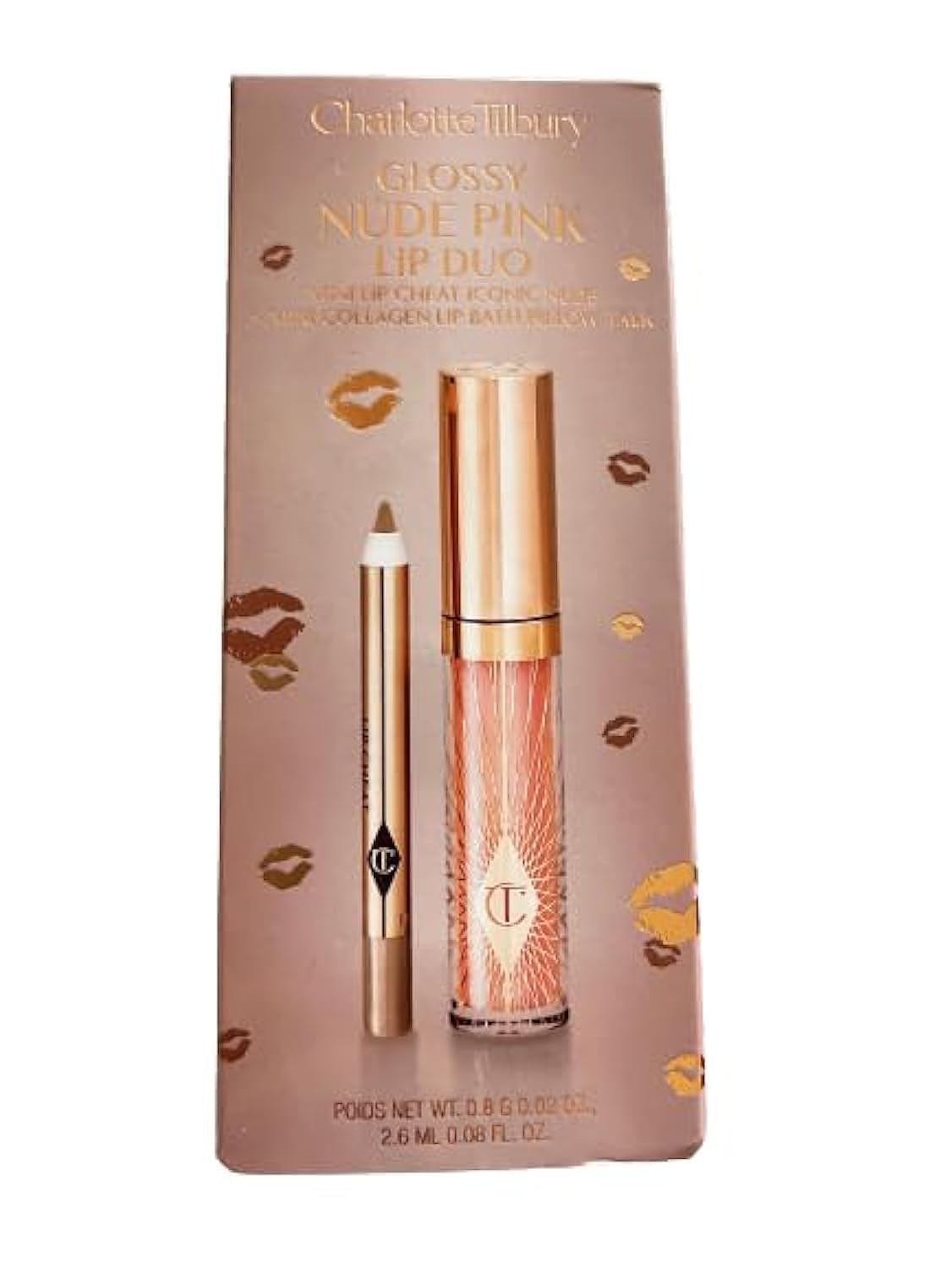 Charlotte Tilbury Glossy Lip Duo Nude Pink Iconic Nude-Pillow Talk