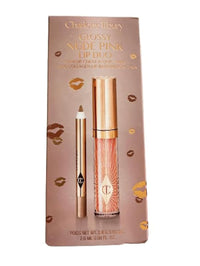 Thumbnail for Charlotte Tilbury Glossy Lip Duo Nude Pink Iconic Nude-Pillow Talk