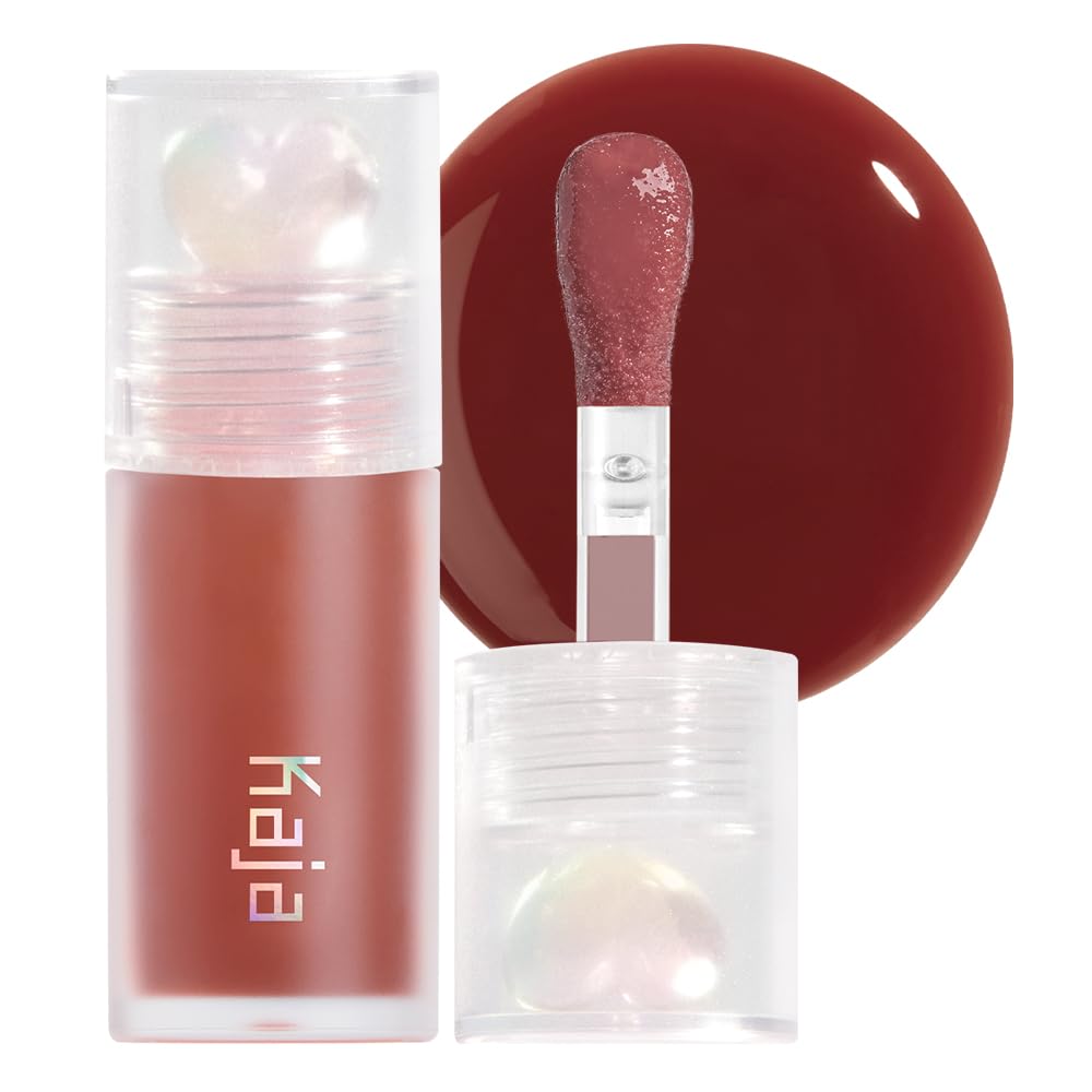Kaja Juicy Glass Lip Plumping Oil | 08 Cherry Cola | Hydrating, Feel Plumped and Lightweight with Vitamin Tree Fruit Oil, Vegan, Cruelty-Free, Clear Tint Stain Shine Gloss Plumper, Mother's Day