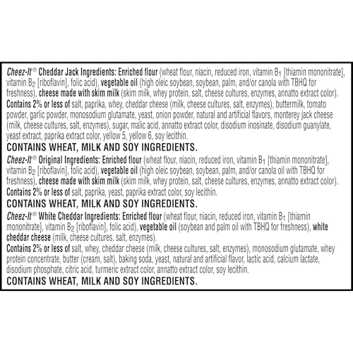 Cheez-It Cheese Crackers, Baked Snack Crackers, Lunch Snacks, Variety Pack, 12.1oz Box (12 Packs)