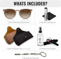 Thumbnail for Ray-Ban RB4171 ERIKA CLASSIC Phantos Shaped Non-Polarized Sunglasses for Women – Includes Official RAYBAN Eyewear Kit – Ideal Formal & Casual Wear Sunglasses – Brown Lens