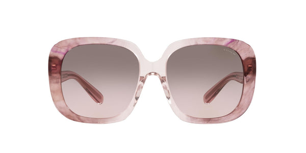 Coach HC8323U Universal Fit Sunglasses, Transparent Pink Ombre/Brown Pink Gradient, 56 mm