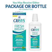 Thumbnail for CloSYS Fresh Breath Sensitive Mouthwash, Gentle Mint, Alcohol Free, Dye Free, pH Balanced, Helps Soothe Entire Mouth, Fights Bad Breath - 32 Oz (Pack of 3)