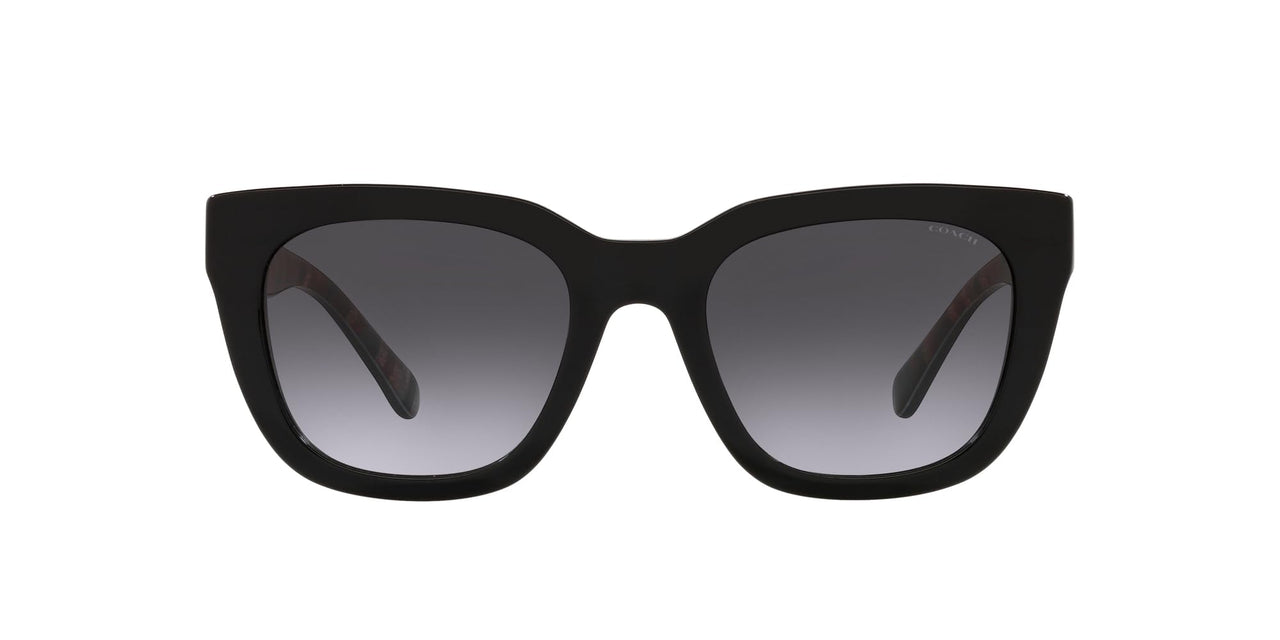 Coach HC8318 Sunglasses, Black/Grey Gradient, 52 mm