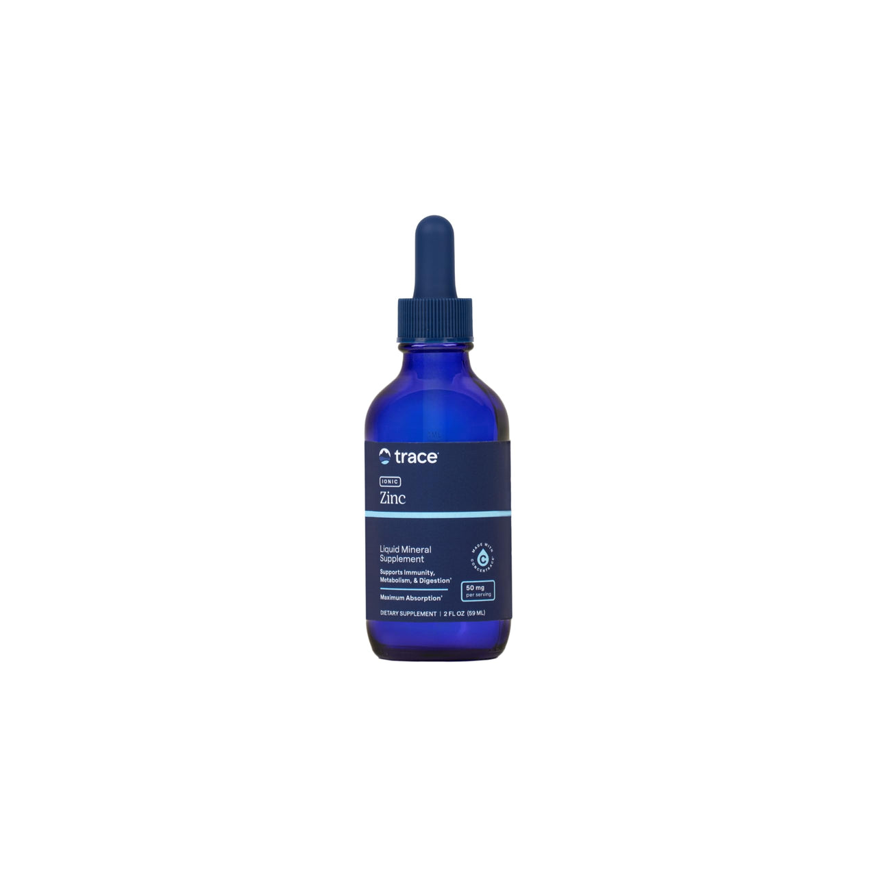 Trace Minerals Ionic Zinc - Ionic Zinc Supplement for Immune Support - Digestion, Growth & Skin Health Support - Chloride & ConcenTrace - Highly-Absorbable Drops - 2 fl oz (48 Servings)