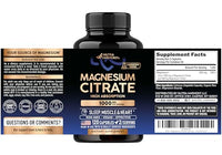 Thumbnail for Magnesium Citrate Capsules 1000mg | High Absorption Supplement - Sleep, Muscle & Heart Support - Vegan | Non-GMO - Made in USA - As Powder | Pills | Tablets - 120 Capsules, 2 Month Supply
