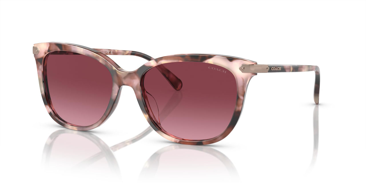 Coach HC8378U Universal Fit Sunglasses, Rose Pearl Tortoise/Burgundy Gradient, 57 mm