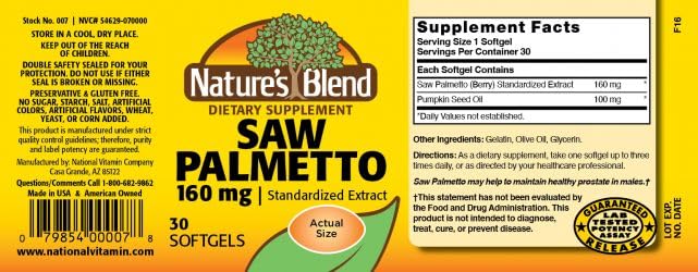 Saw Palmetto 160 mg 30 Sgels
