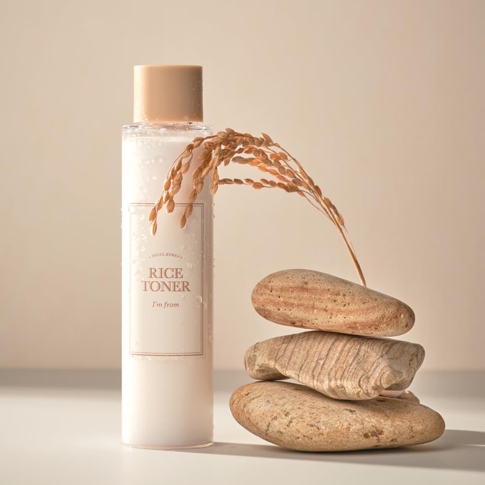 I'm from Rice Toner, Milky Toner for Glowing Skin, Korean Rice, Glow Essence with Niacinamide, Hydrating for Dry, Dull, Combination Skin, Vegan, Fragrance Free, Glass Skin 5.07 Fl Oz