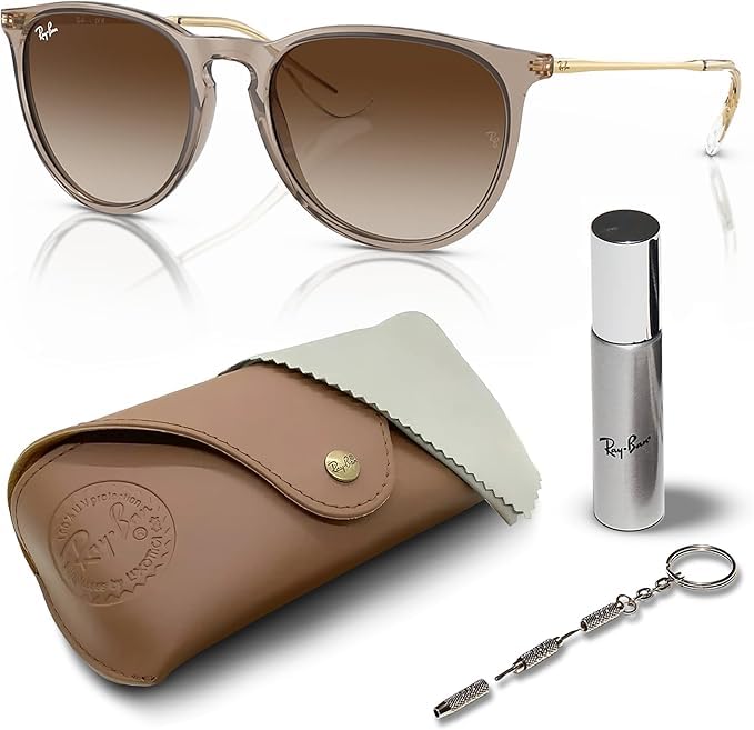 Ray-Ban RB4171 ERIKA CLASSIC Phantos Shaped Non-Polarized Sunglasses for Women – Includes Official RAYBAN Eyewear Kit – Ideal Formal & Casual Wear Sunglasses – Brown Lens