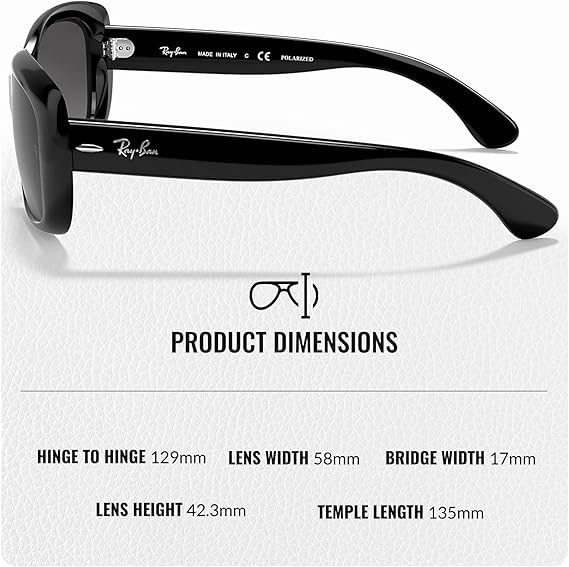Ray-Ban RB4101 JACKIE OHH POLARIZED Butterfly Shaped Sunglasses for Men & Women – Includes Official Rayban Eyewear Kit – Ideal Formal & Casual Wear Sunglasses – Grey Gradient Lens