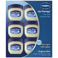 Thumbnail for Vaseline Lip Therapy 6-Pack – Mini Lip Balm for Healing Dry Lips, Travel-Size Petroleum Jelly Lip Care, Premium Gift Set, 0.25 Oz Each