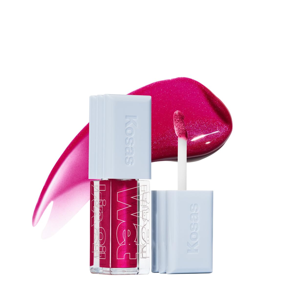 Kosas Wet Lip Oil Gloss - Hydrating Lip Plumping Treatment with Hyaluronic Acid & Peptides, Non-Sticky Finish (Fruitjuice)