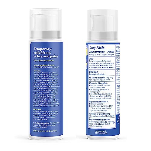ASUTRA Relief Cream, 3 oz - Cooling Sensation, Temporary Relief from Muscle Discomfort and Soreness, 4% Menthol, Arnica Montana, and Dimethyl Sulfone (MSM)