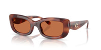 Thumbnail for COACH Women's HC8390U Sculpted C Hardware Universal Fit Rectangular Sunglasses, Caramel Tortoise/Brown Solid, 51 mm