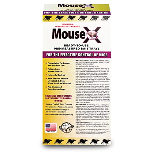 EcoClear Products 620109, MouseX Ready-to-Use Pre-Measured 3 oz. Bait Trays, 4-Pack