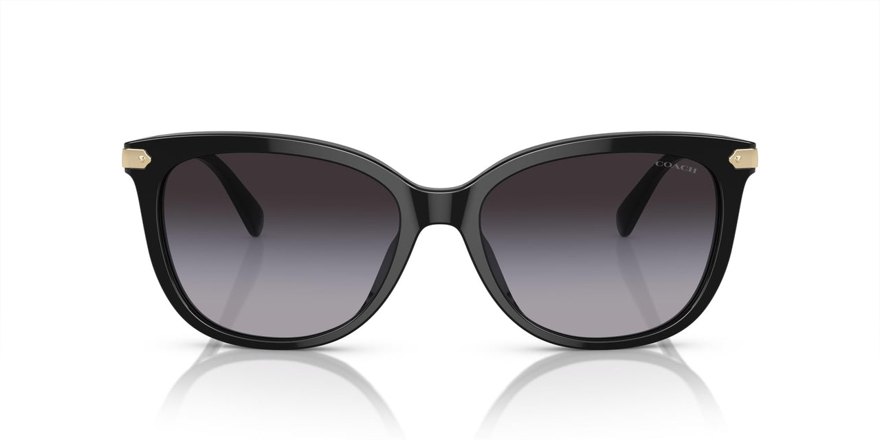 Coach HC8378U Universal Fit Sunglasses, Black/Grey Gradient, 57 mm
