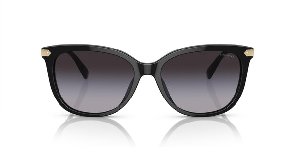 Coach HC8378U Universal Fit Sunglasses, Black/Grey Gradient, 57 mm