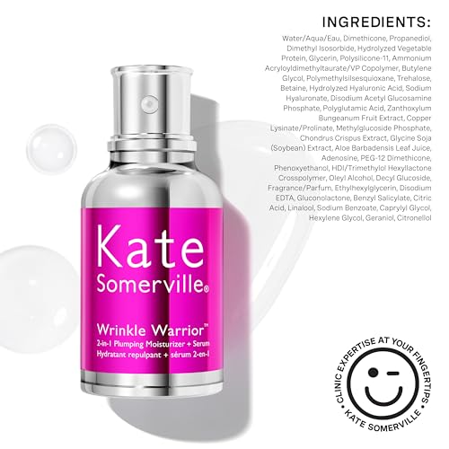 Kate Somerville Wrinkle Warrior | 2-In-1 Plumping Moisturizer + Face Serum | Instantly Hydrates & Smooths Skin | 1.7 Fl Oz