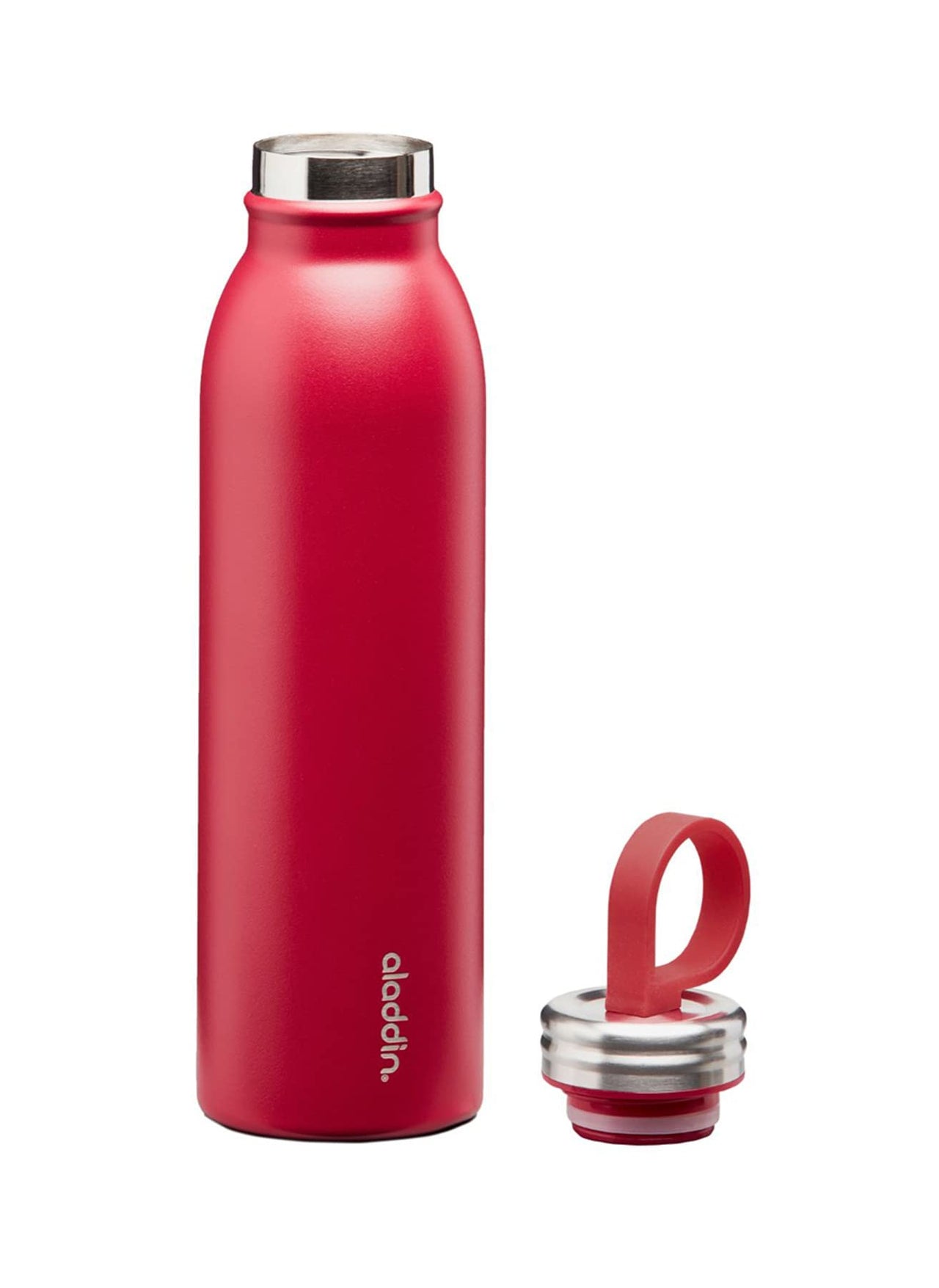 Aladdin Chilled Thermavac Stainless Steel Water Bottle 0.55L Cherry Red – Insulated Metal Water Bottle - Keeps Cold for 9 Hours - BPA-Free Thermos Flask - Leakproof - Dishwasher Safe