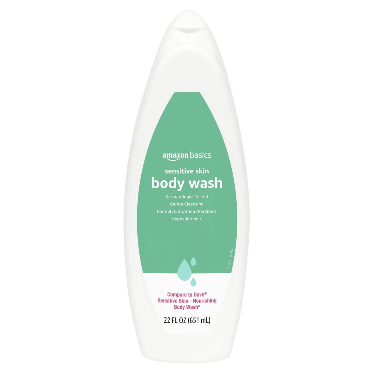Amazon Basics Hypoallergenic Body Wash for Sensitive Skin, Creamy Lather, Paraben Free, 22 fl oz (1-Pack)