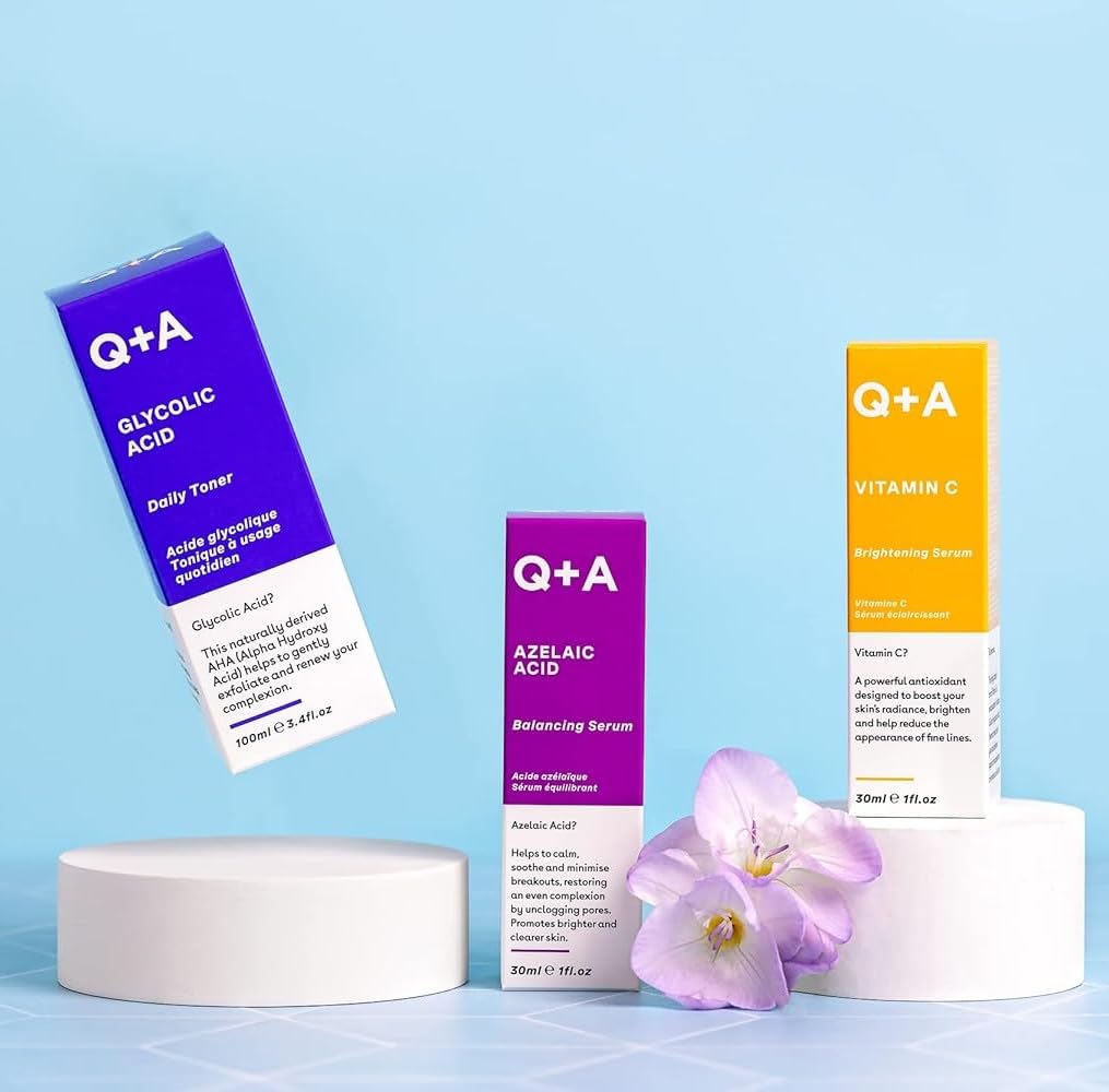 Q+A Azelaic Acid Balancing Serum (30ml), Natural Face Serum with Zinc PCA and Antioxidant Super Grains, Fragrance Free Skincare, Smoothes Skin