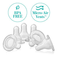 Thumbnail for Evenflo Feeding Classic BPA-Free Silicone Medium Flow Nipples - 3 Months+, Clear 6 Count (Pack of 2)