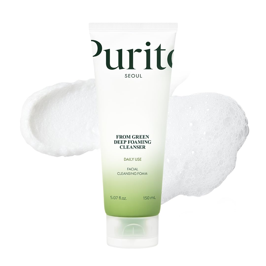 PURITO From Green Deep Foaming Cleanser 150ml / 5.07 fl.oz, pH 5.5, plant-based, natural ingredients, cruelty-free, Vegan