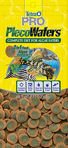 Tetra PRO PlecoWafers 2.12 Ounces,Nutritionally Balanced Vegetarian Fish Food,Concentrated Algae Center,Golds & Yellows,Model Number: 16447,(Pack of 2)