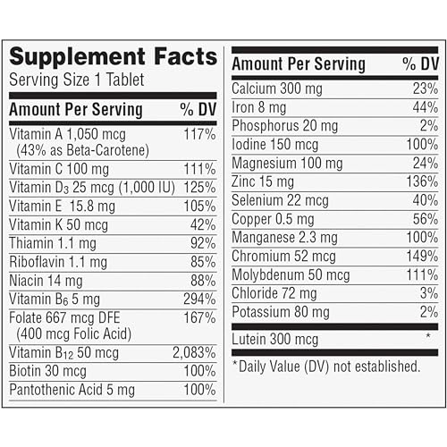 Centrum Silver Women's Multivitamin for Women 50 Plus, Multivitamin/Multimineral Supplement with Vitamin D3, B Vitamins, Calcium and Antioxidants, Gluten Free, Non-GMO Ingredients - 65 Count