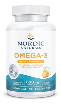 Thumbnail for Nordic Naturals Omega-3 in Fish Gelatin, Lemon Flavor - 60 Fish Gels - 690 mg Omega-3 - Fish Oil - EPA & DHA - Immune Support, Brain & Heart Health, Optimal Wellness - Non-GMO - 30 Servings