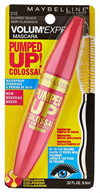 Thumbnail for Maybelline New York Volum' Express Pumped Up! Colossal Waterproof Mascara, Classic Black, 0.32 Fl Oz, (K1569200)