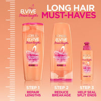 Thumbnail for L'Oreal Paris Elvive Dream Lengths Shampoo & Conditioner Kit 28oz + No Haircut Cream Leave-in Conditioner, 6.8 fl. oz.