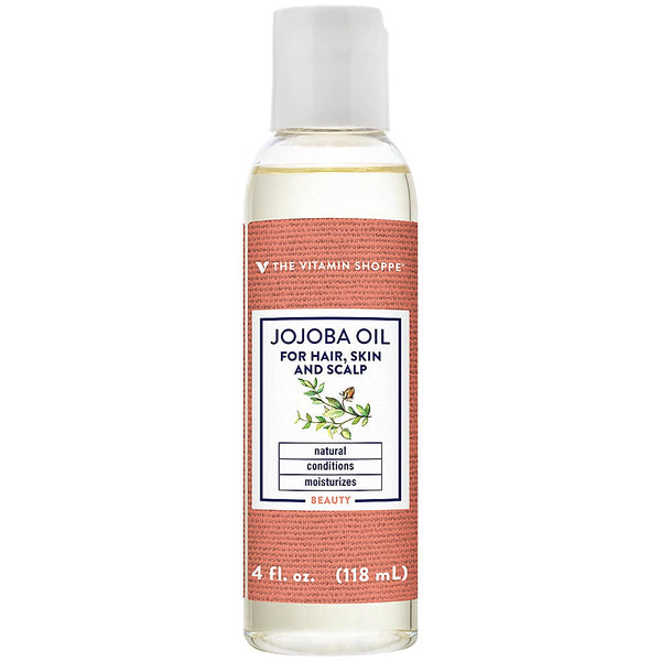 The Vitamin Shoppe Jojoba Oil for Hair, Skin, & Scalp - Moisturizer, Makeup Remover, & Conditioner from a Natural Plant Extract (4 fl. oz.)