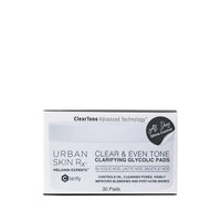 Thumbnail for Urban Skin Rx® Clear & Even Tone Clarifying Glycolic Pads, Exfoliates, Controls Oil & Shine, Clears Large Clogged Pores, Visibly Improves Blemishes & Post-Acne Marks, Fades Hyperpigmentation, 30 Ct
