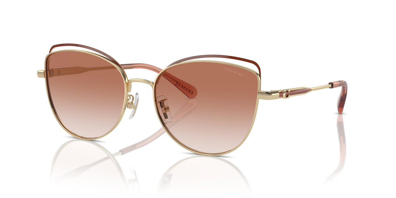 COACH Sunglasses HC 7162 900513 Shiny Light Gold/Nutmeg Amber Gradient Polyami
